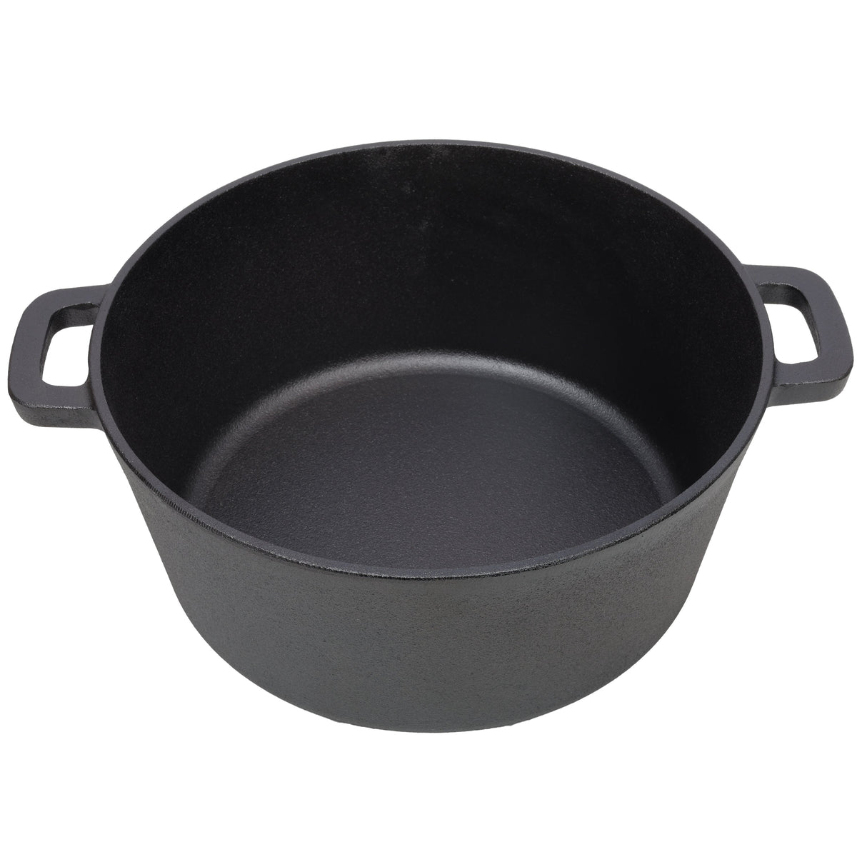 2-in-1 Cast Iron Dutch Oven, 5 Qt, with Silicone Handle Covers