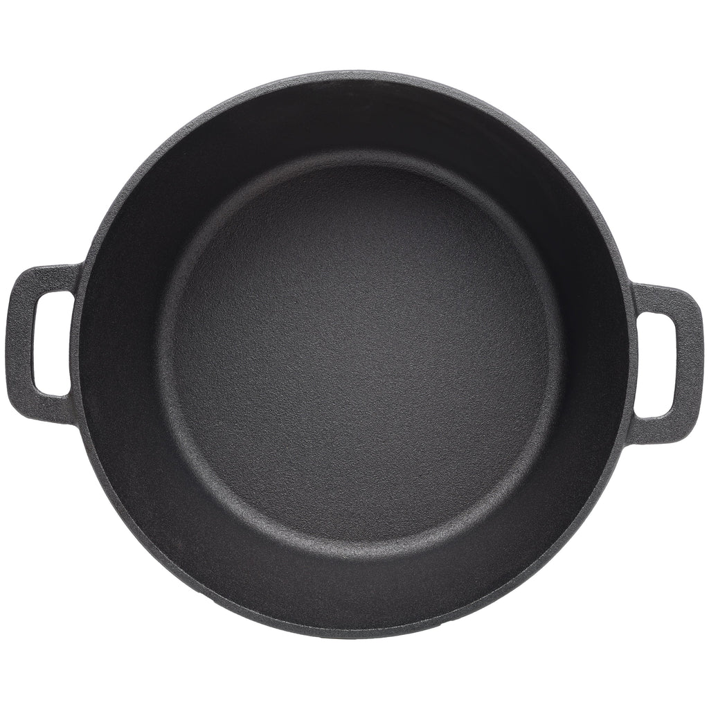 2-in-1 Cast Iron Dutch Oven, 5 Qt, with Silicone Handle Covers