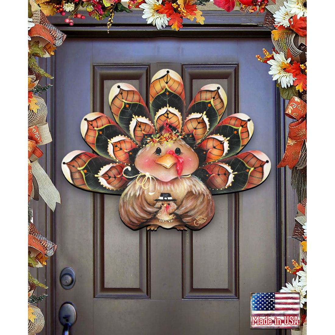 Be Thankful Turkey Sitter Door Decor