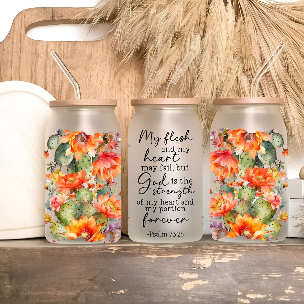 Floral Bible Verse Tumbler with Lid & Straw