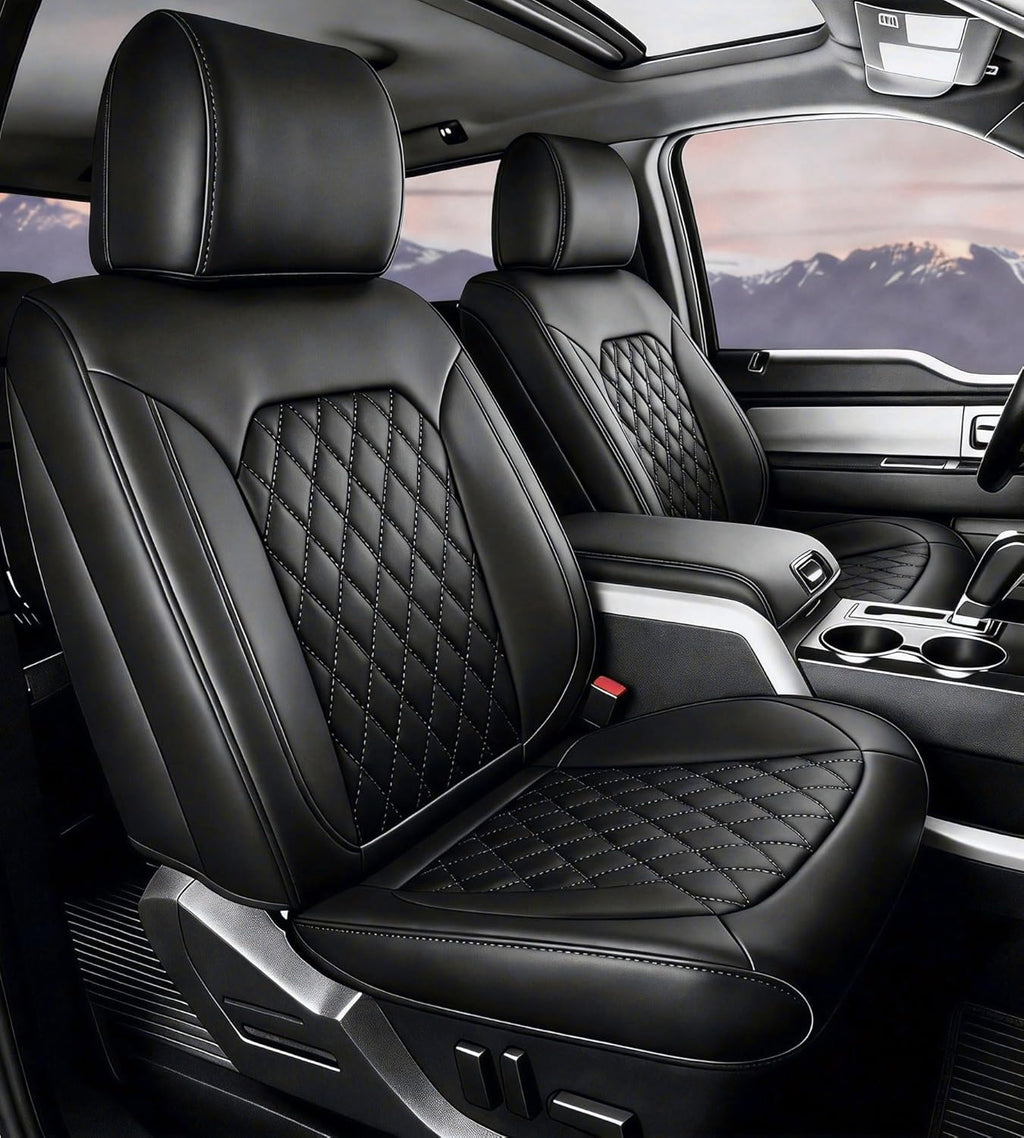 Umbrauto Nappa Leather Seat Covers for Ford F150 SuperCrew & Super Duty Crew Cab