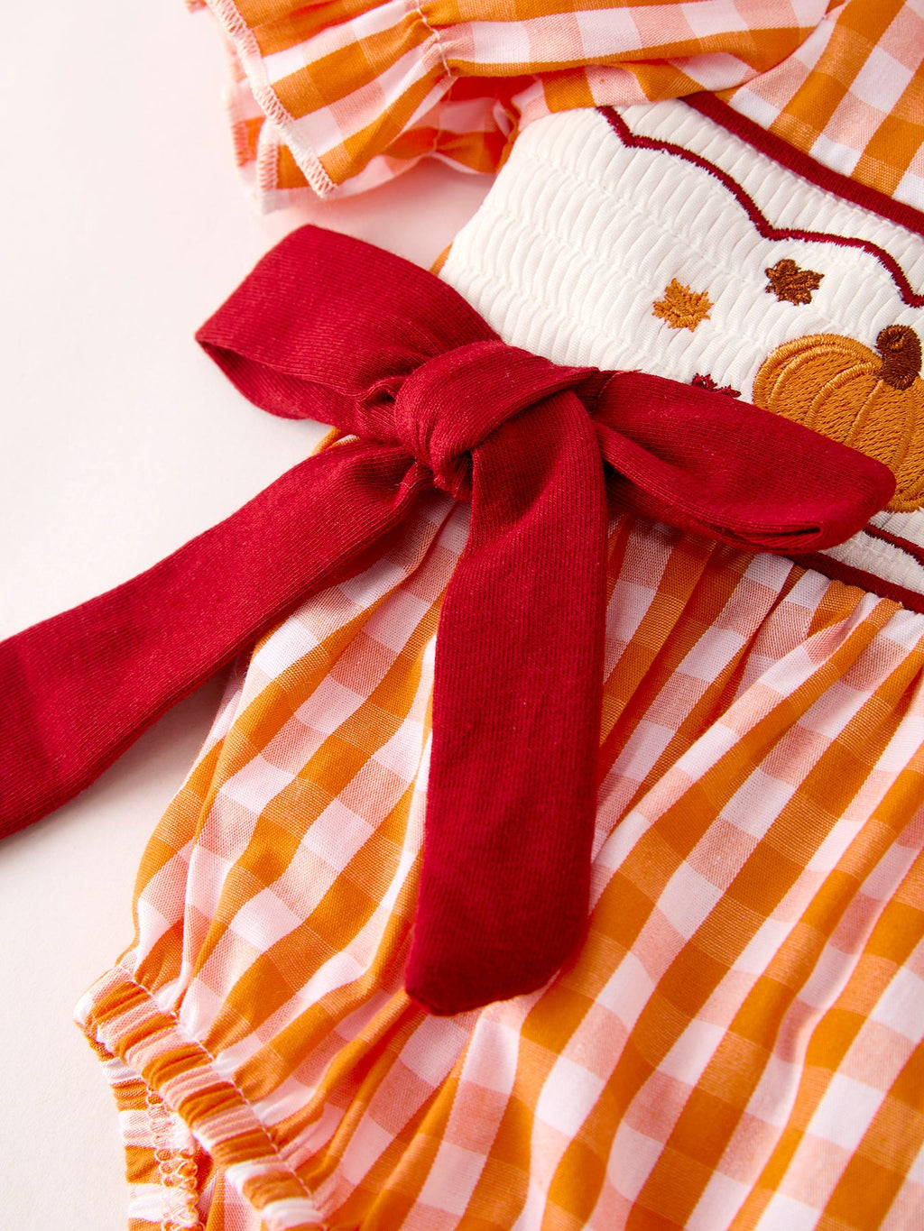 Baby Girls' Turkey Embroidered Fall Romper