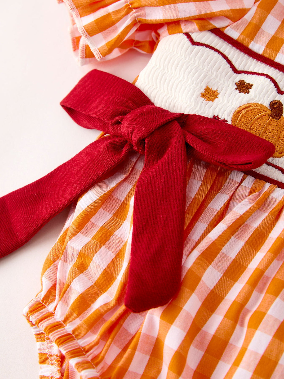 Baby Girls' Turkey Embroidered Fall Romper
