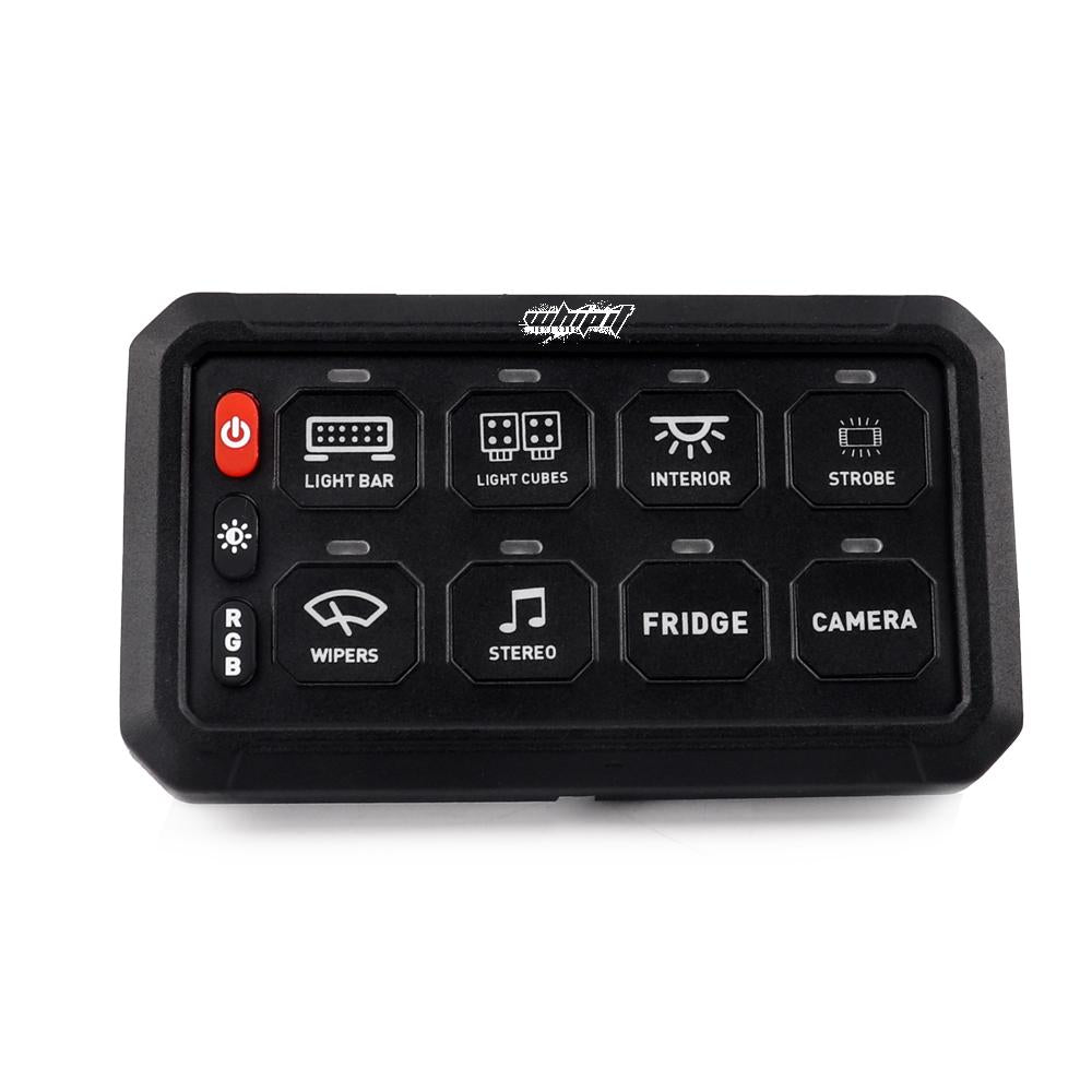 8-Gang LED Backlit Switch Panel for UTVs, ATVs, Trucks & Boats