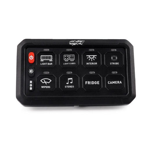 8-Gang LED Backlit Switch Panel for UTVs, ATVs, Trucks & Boats