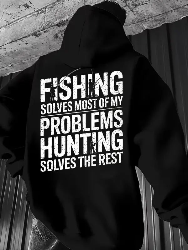 Fishing and hunting back-print hoodie, alternate view