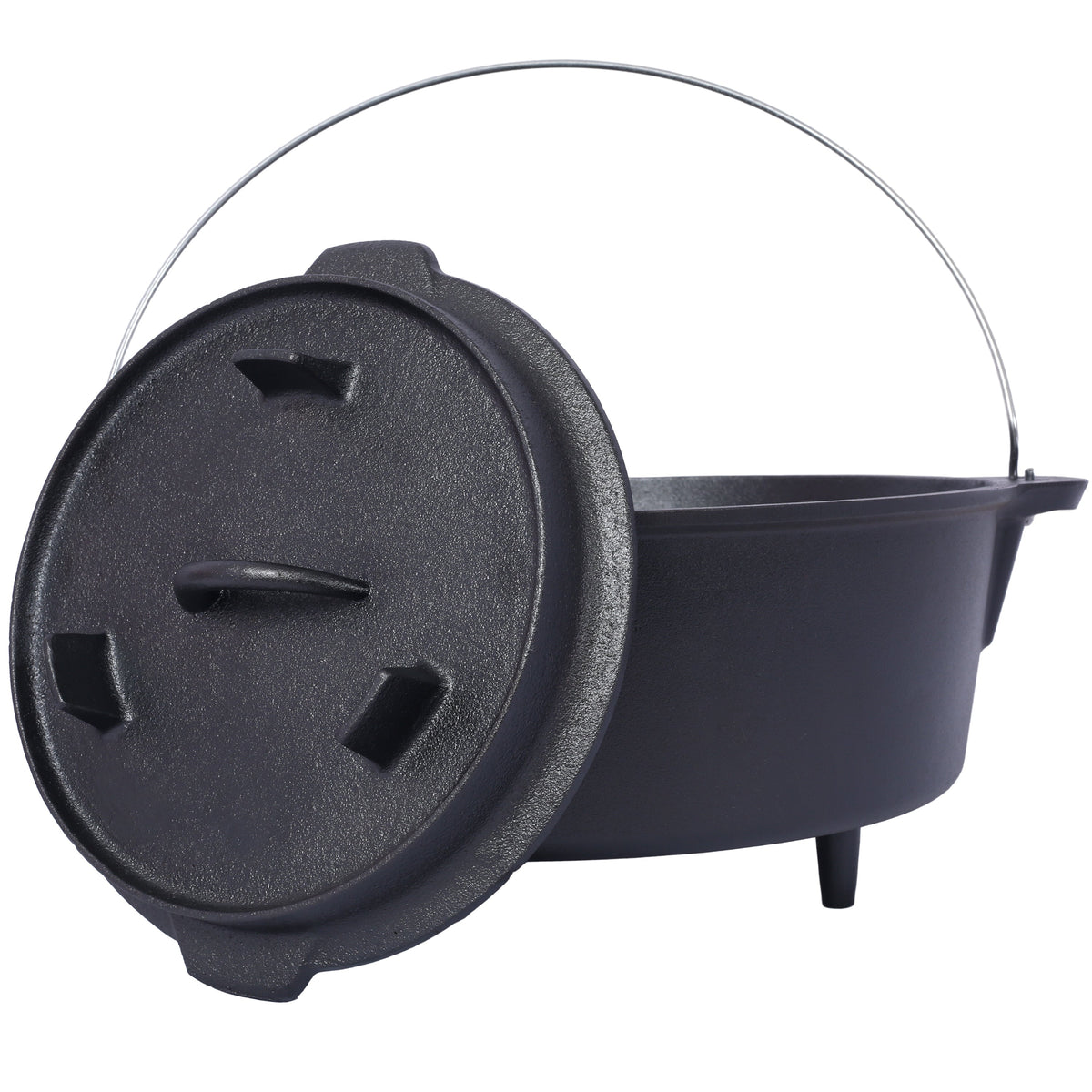 Cast Iron Camp Dutch Oven with Skillet Lid & Legs, 4.5 Qt