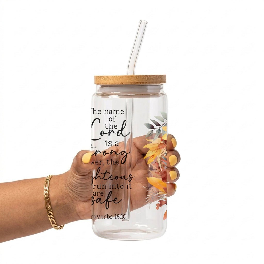 Floral Bible Verse Tumbler with Lid & Straw