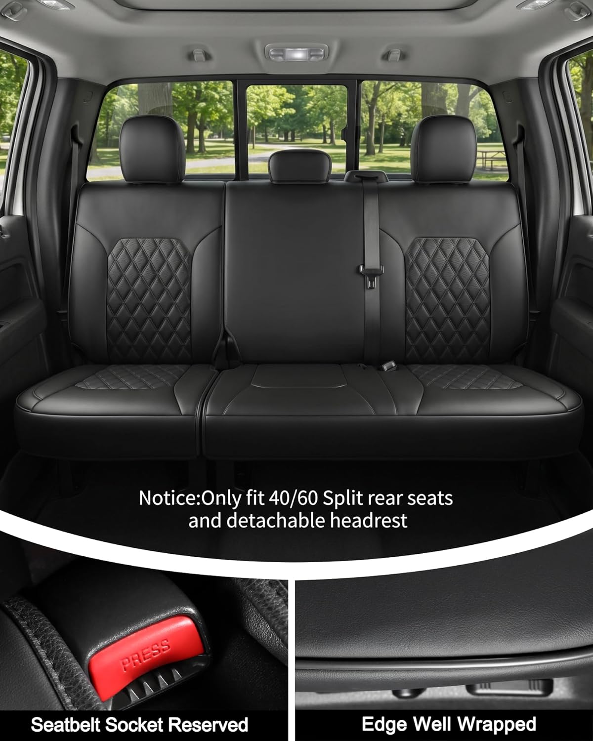 Umbrauto Nappa Leather Seat Covers for Ford F150 SuperCrew & Super Duty Crew Cab