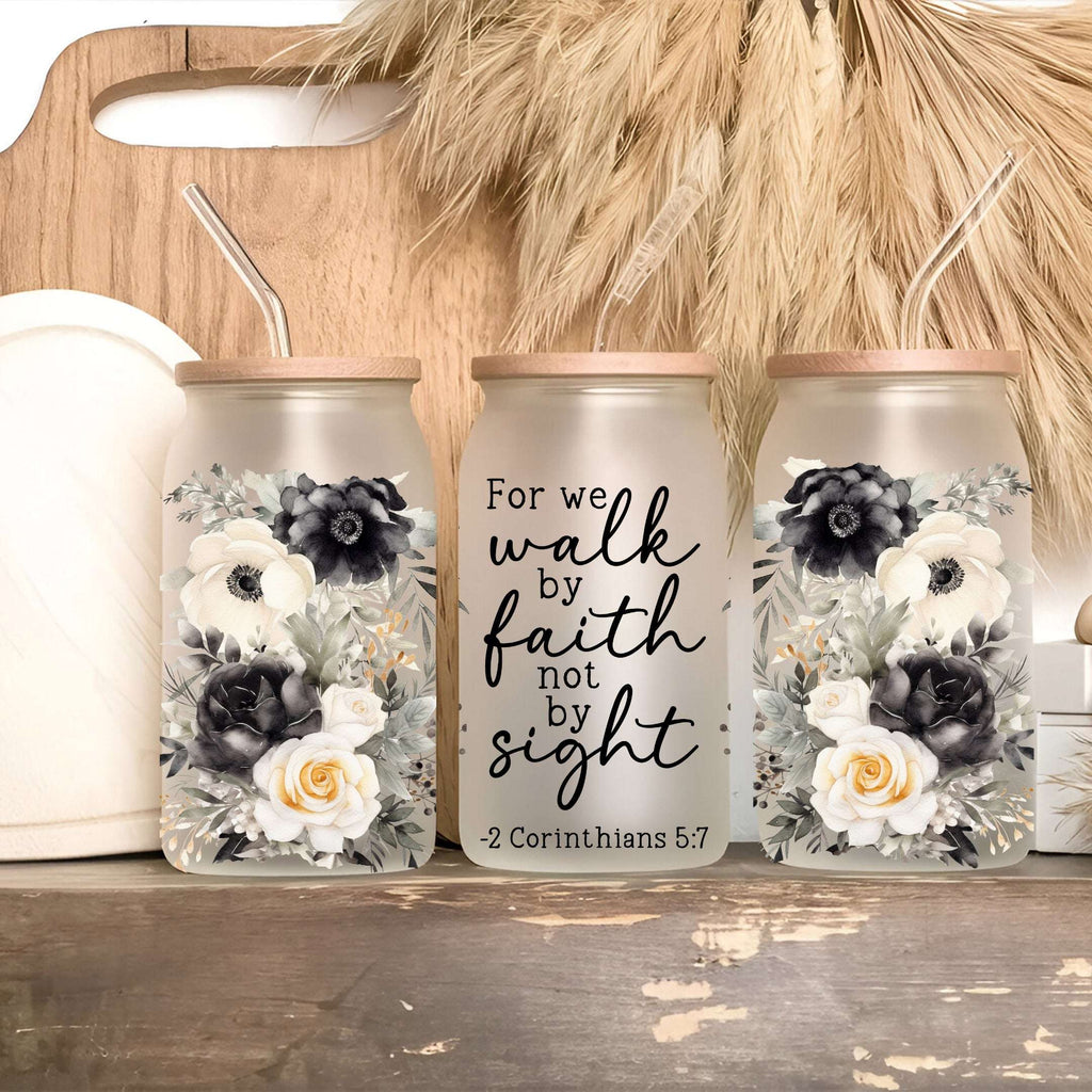 Floral Bible Verse Tumbler with Lid & Straw