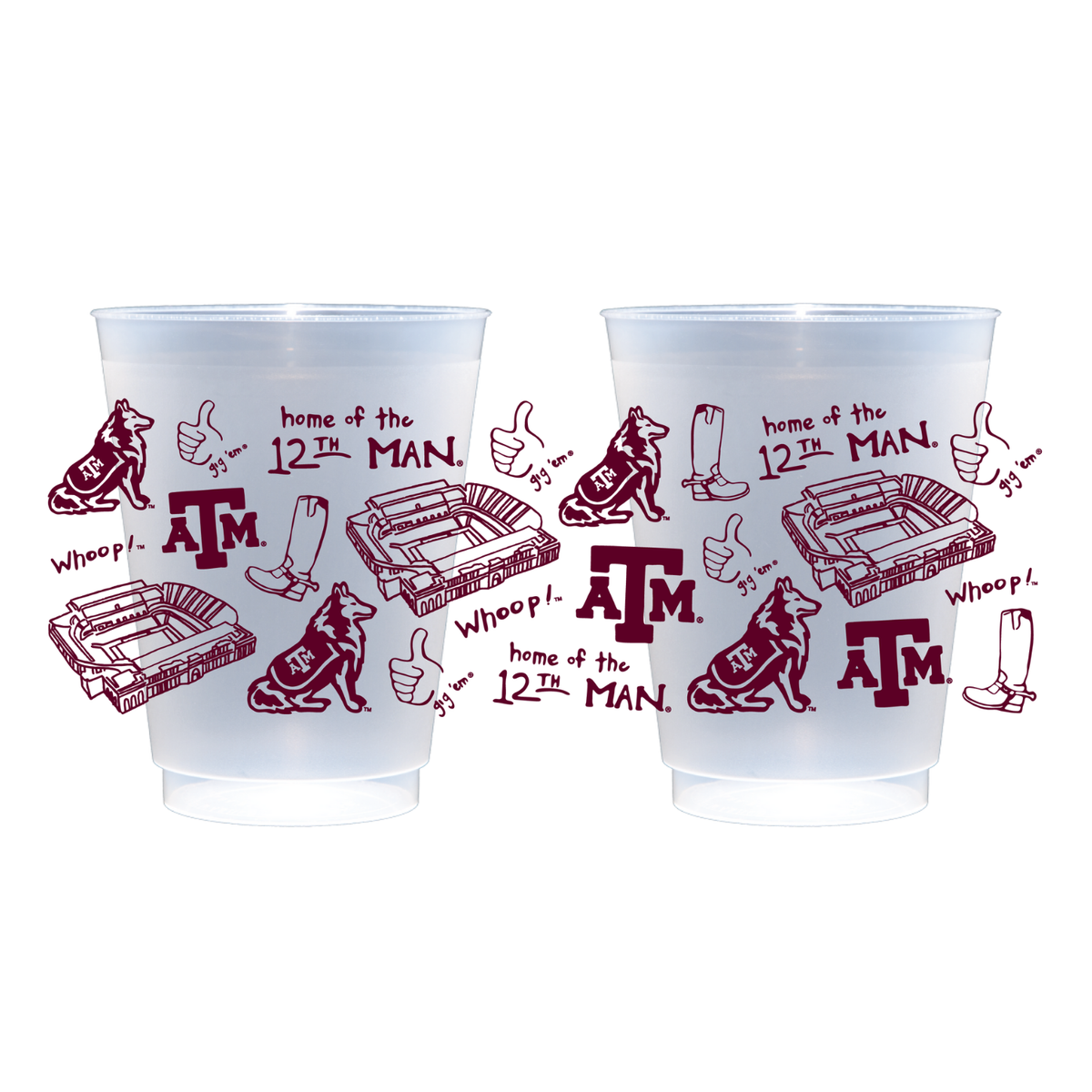 Texas A&M University - Shatterproof Cups, Set of 8