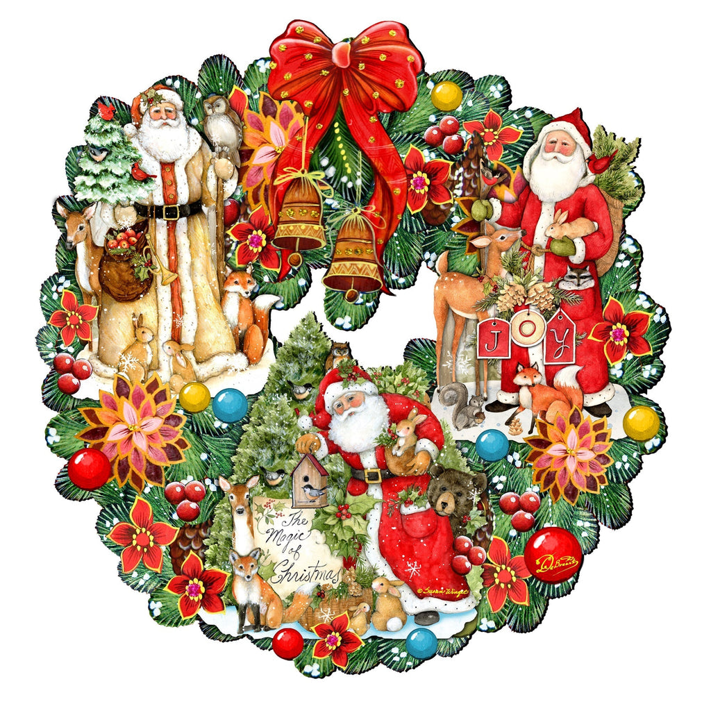 Classic Santa Holiday Door Wreath by G. Debrekht