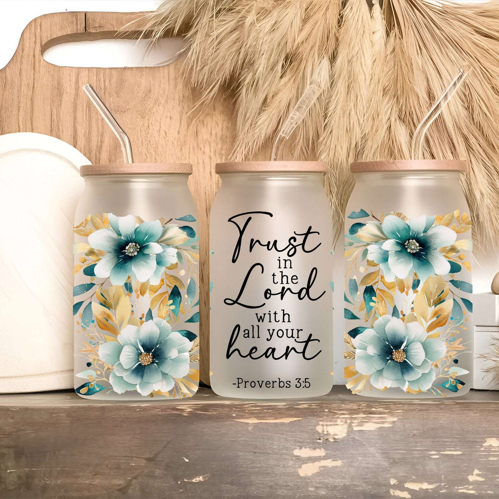 Floral Bible Verse Tumbler with Lid & Straw