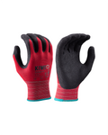 Kiwi PUD Palm Coated Nylon Knit Red Grip Gloves