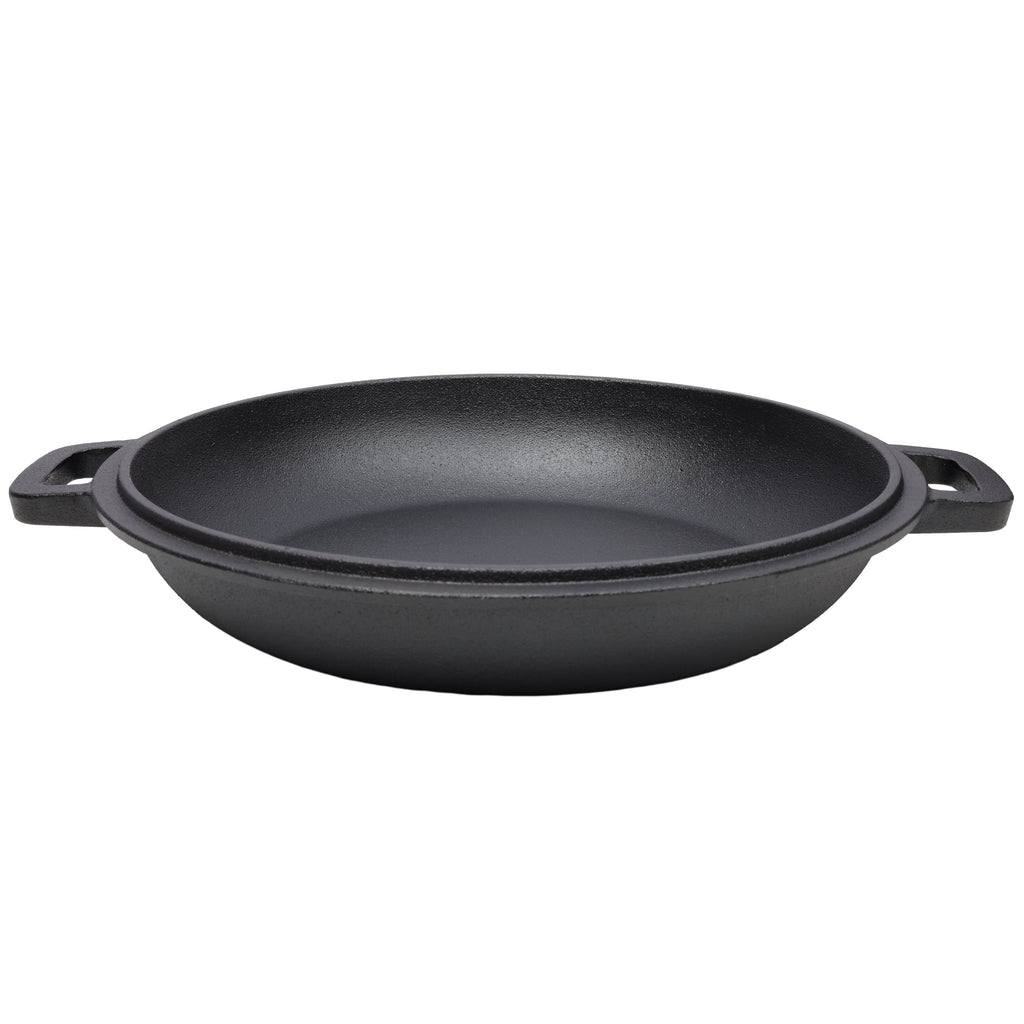 2-in-1 Cast Iron Dutch Oven, 5 Qt, with Silicone Handle Covers