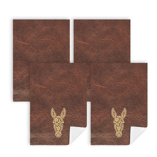 Baha Ranch Tooled Donkey Set of 4 Kitchen Dish Towels Made in America