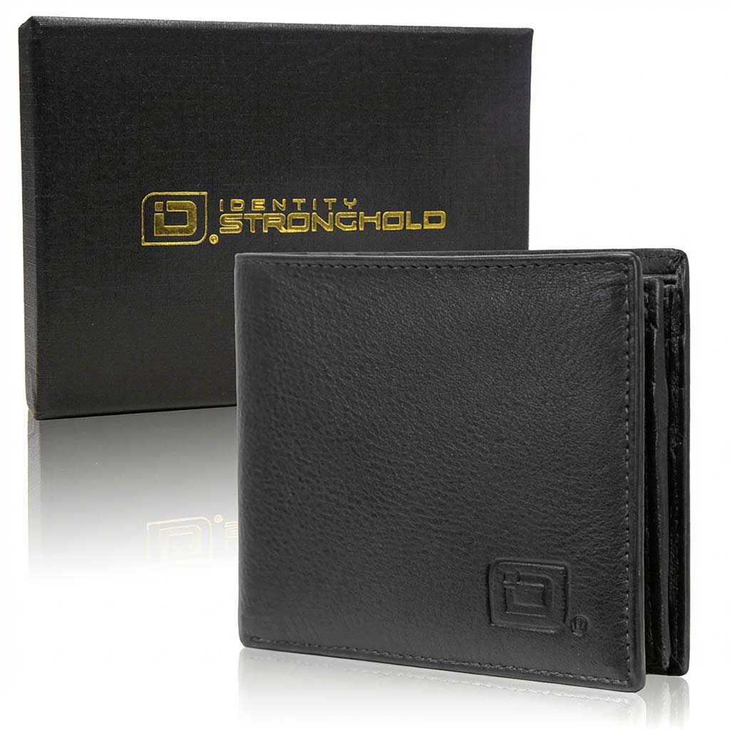 Men's RFID Leather Bifold Wallet - 10 Slots