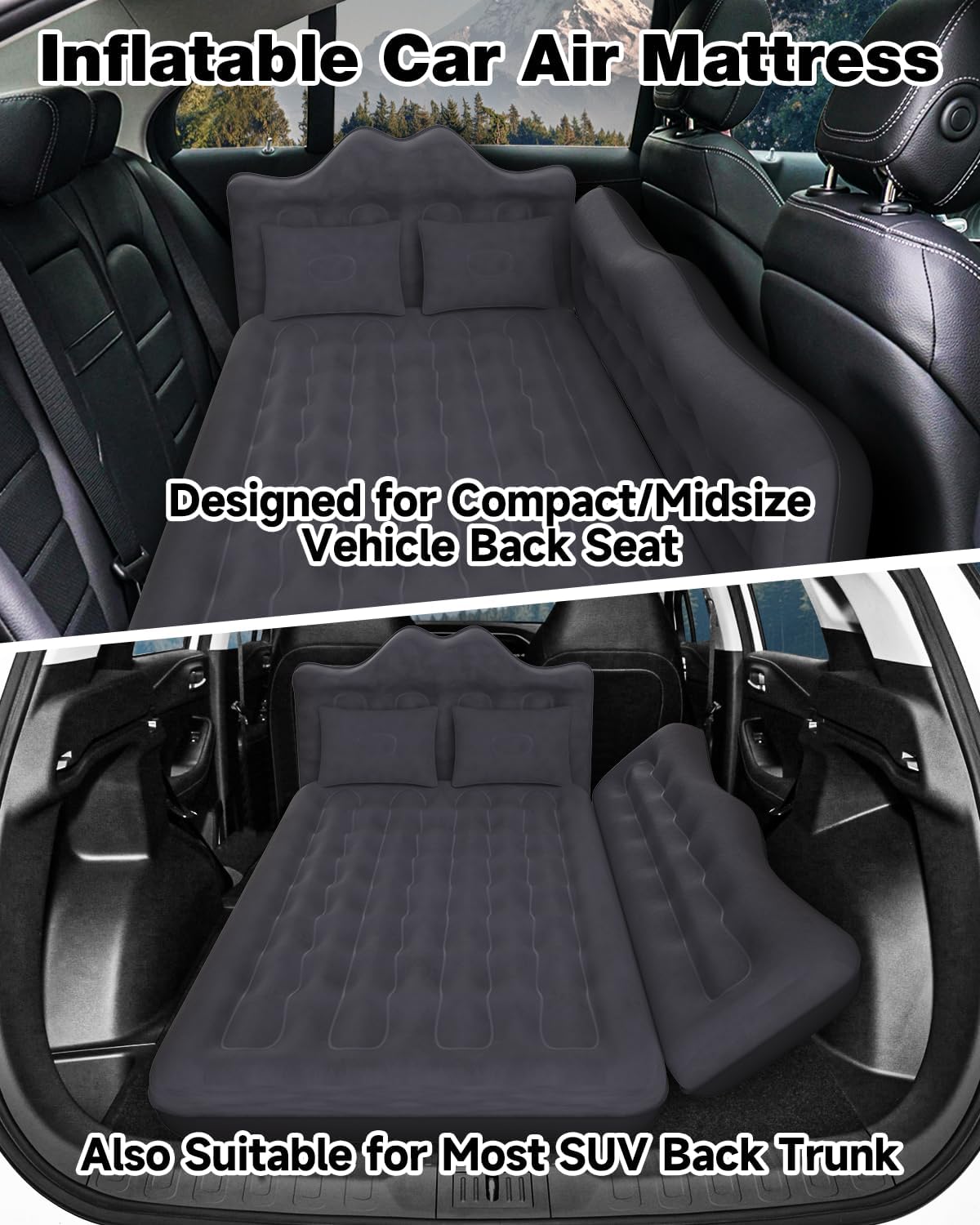 Umbrauto Inflatable Truck & SUV Back Seat Air Mattress with Pump