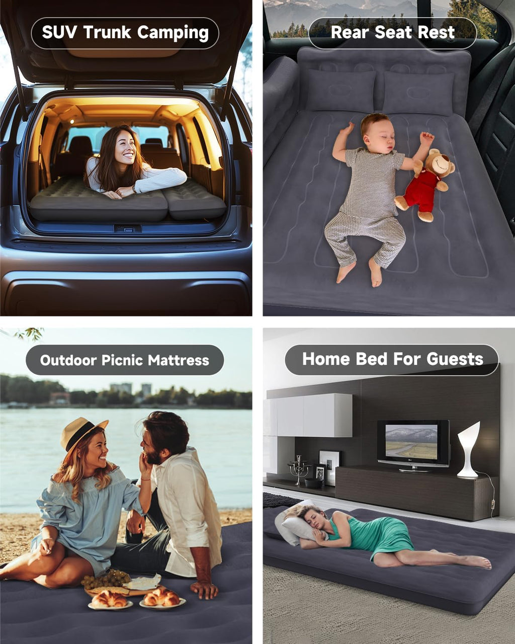 Umbrauto Inflatable Truck & SUV Back Seat Air Mattress with Pump
