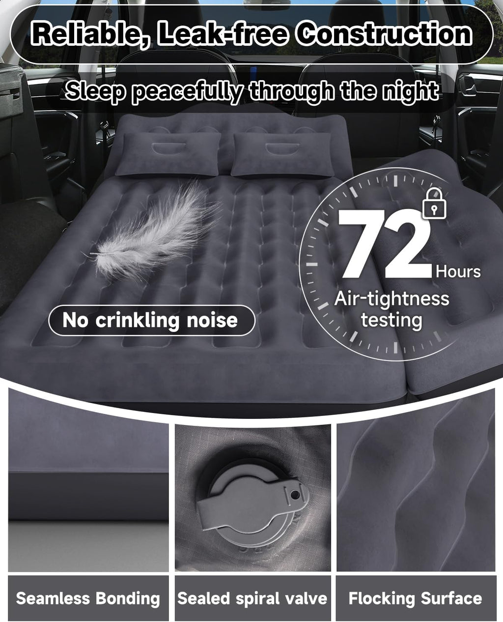 Umbrauto Inflatable Truck & SUV Back Seat Air Mattress with Pump