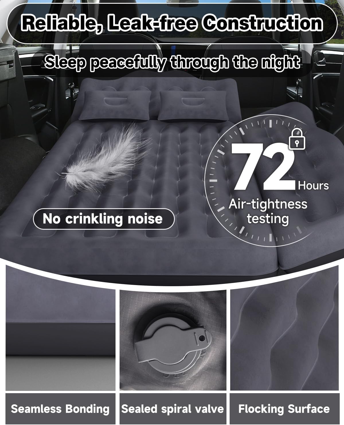 Umbrauto Inflatable Truck & SUV Back Seat Air Mattress with Pump