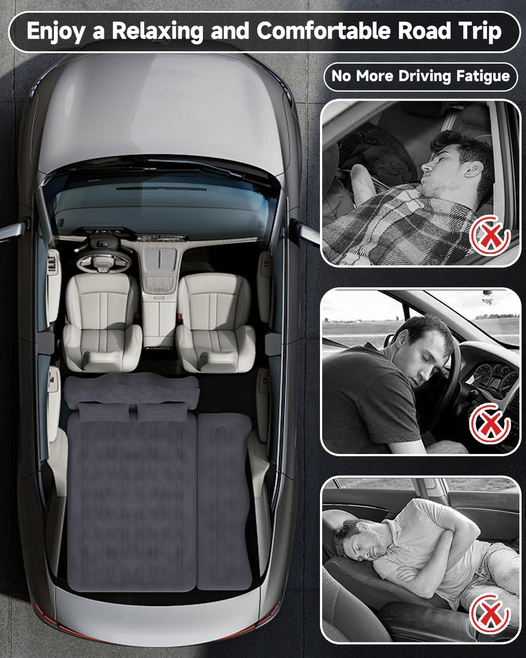 Umbrauto Inflatable Truck & SUV Back Seat Air Mattress with Pump