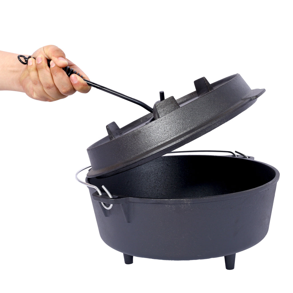 Cast Iron Camp Dutch Oven with Skillet Lid & Legs, 4.5 Qt