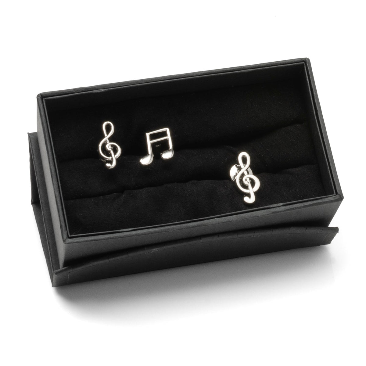 Treble clef cufflinks close-up