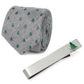 Holiday tree tie and tie bar gift set