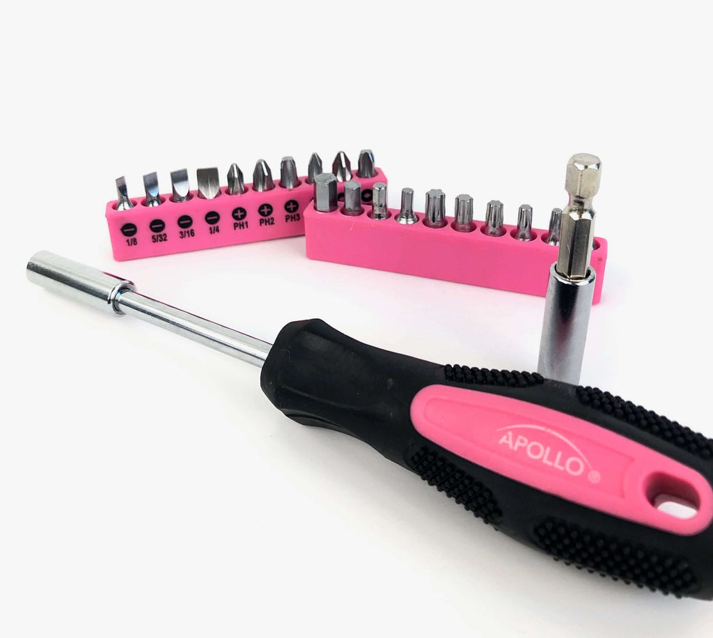 53 Piece Household Tool Kit with Tool Box Pink- DT9773P