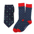 Holiday tree silk tie and socks gift set