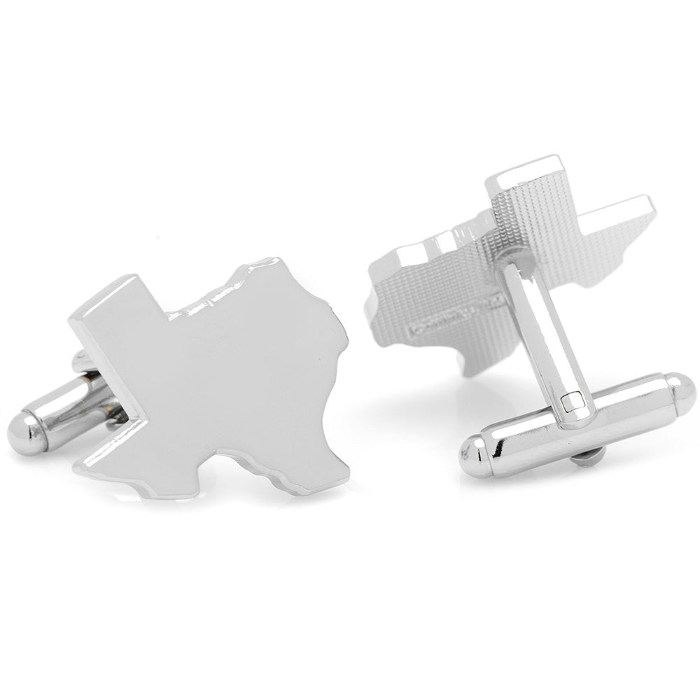 Silver Texas Cufflinks & Lapel Pin Gift Set
