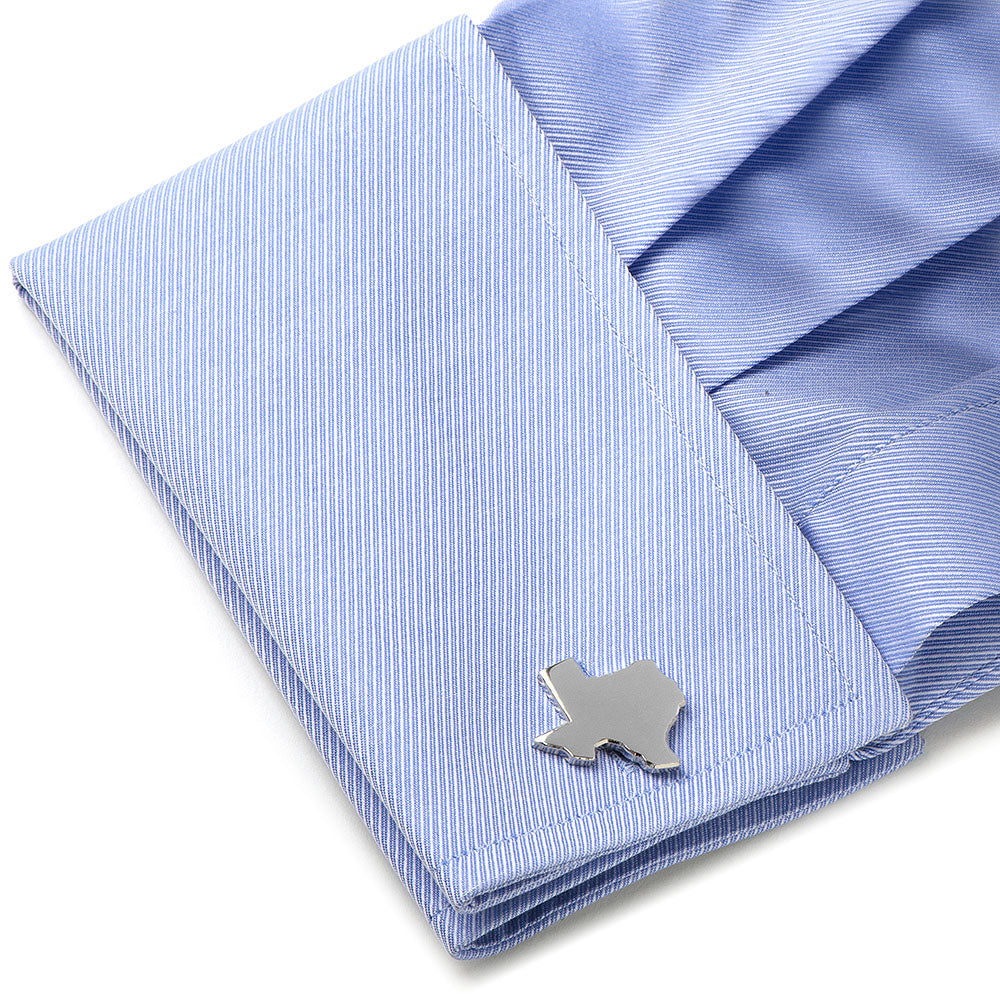 Silver Texas Cufflinks & Lapel Pin Gift Set