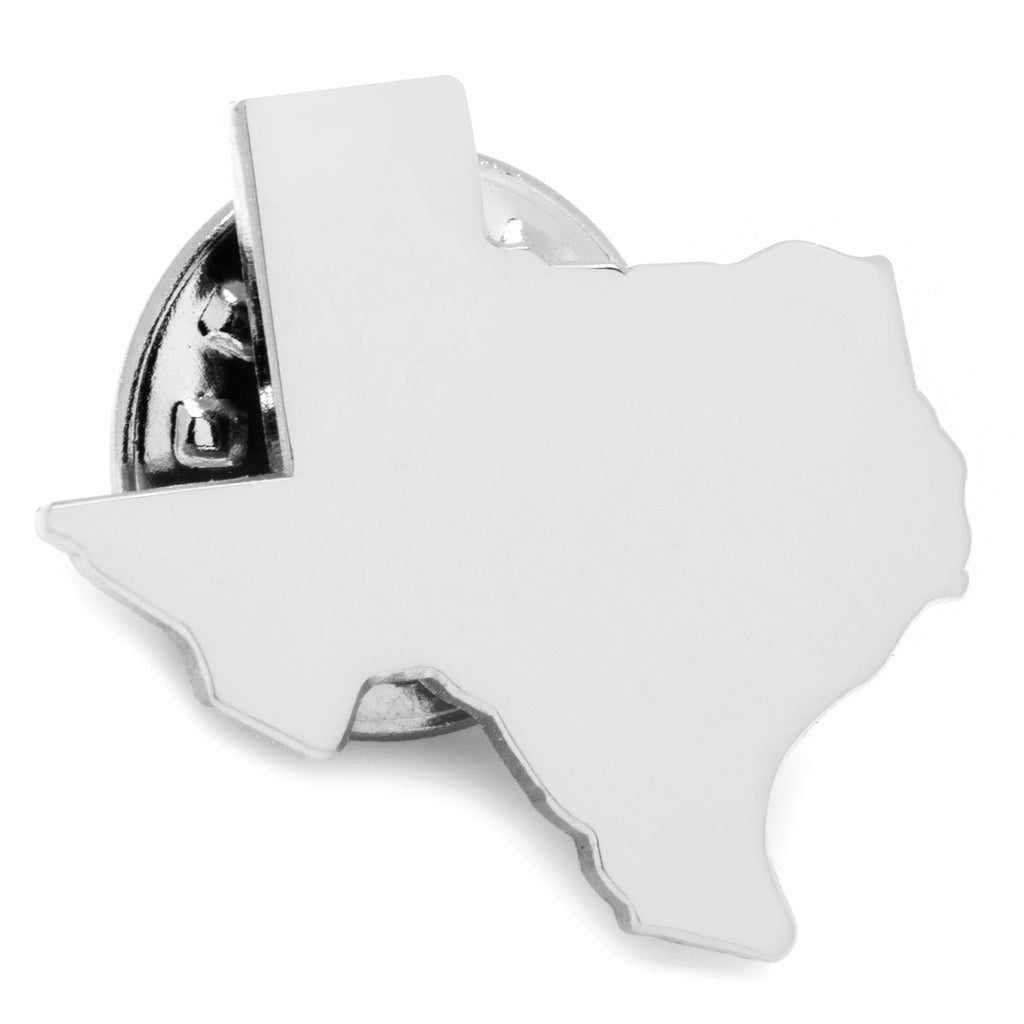 Silver Texas Cufflinks & Lapel Pin Gift Set