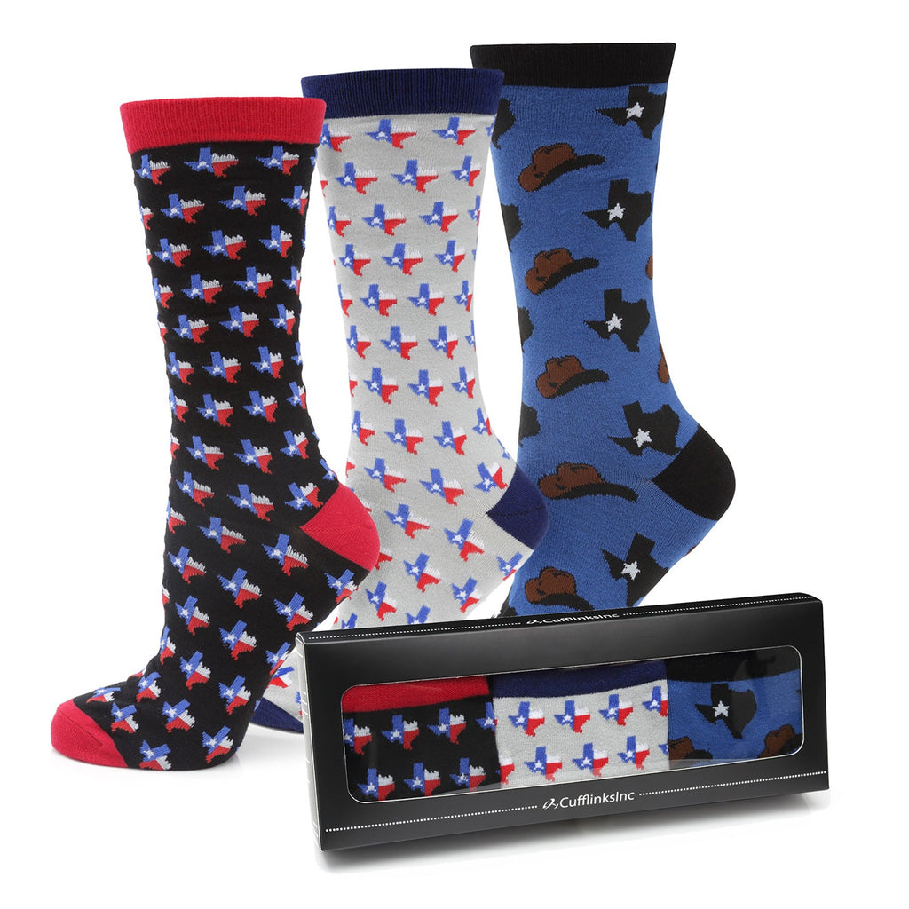 Lone Star flag and cowboy hat socks