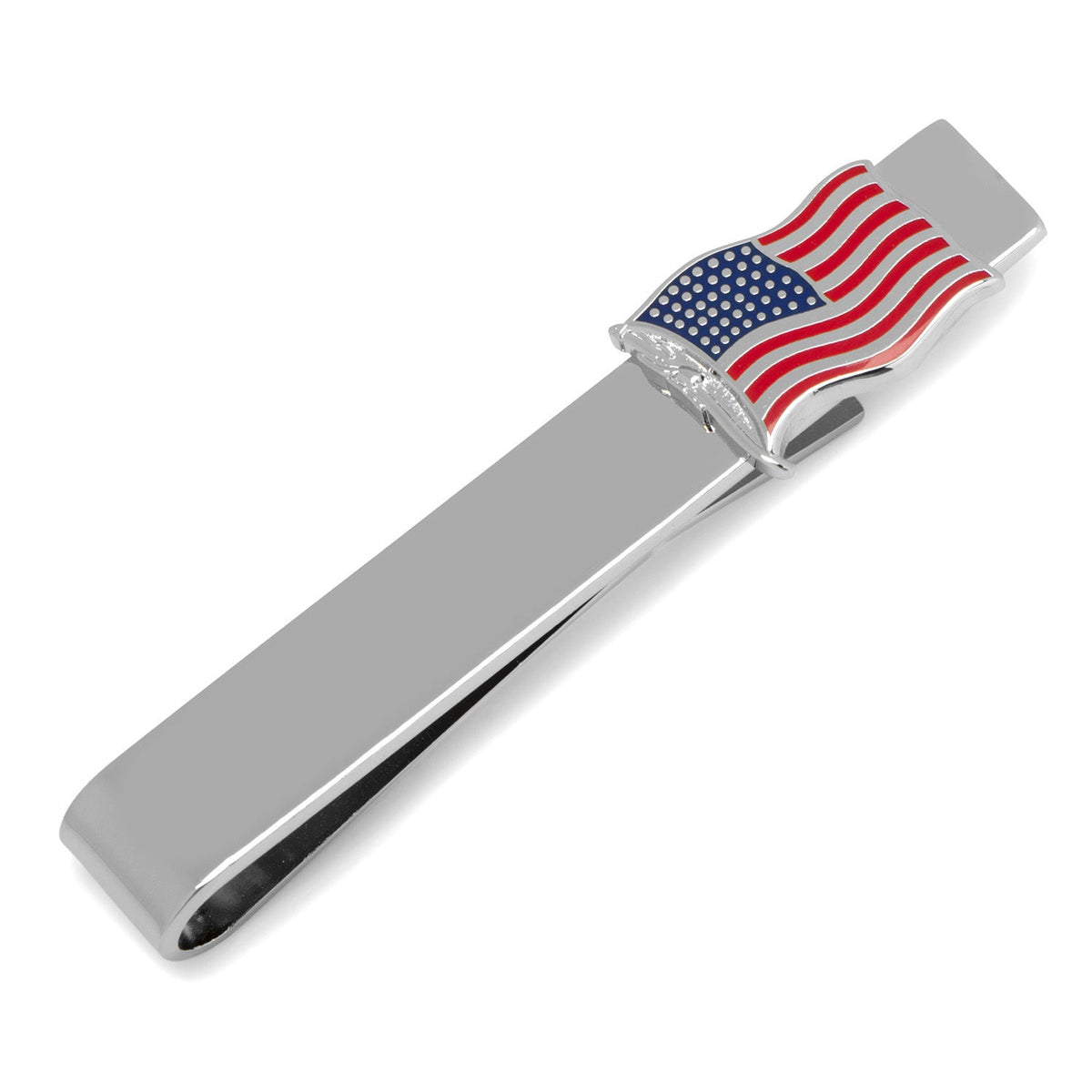Waving American Flag Cufflinks & Tie Bar Gift Set