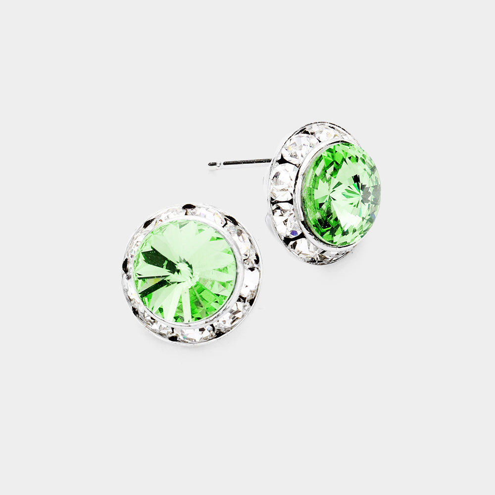 Rivoli Cut Genuine Crystal Stud Earrings