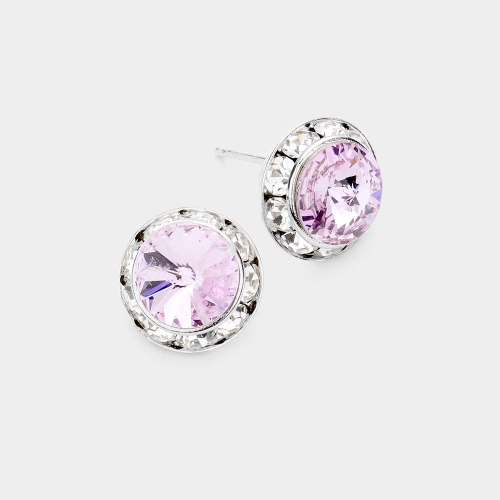 Rivoli Cut Genuine Crystal Stud Earrings