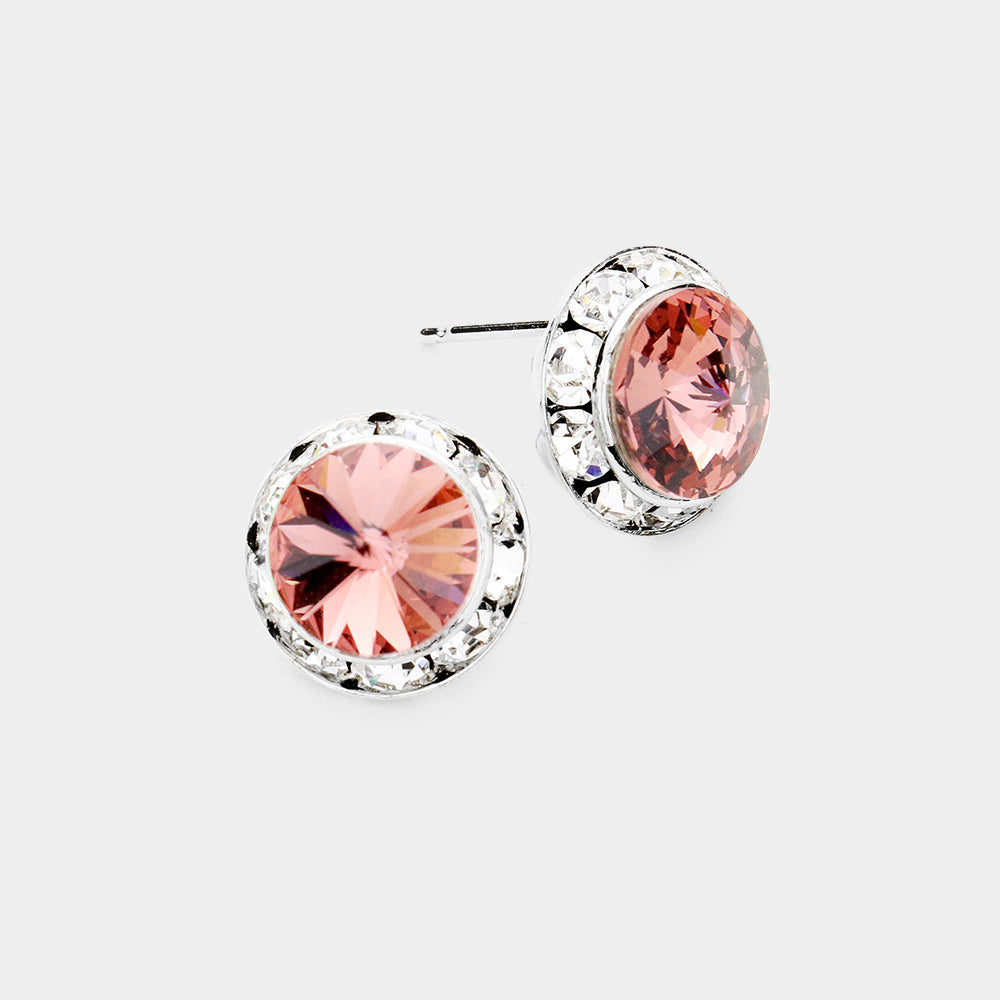 Rivoli Cut Genuine Crystal Stud Earrings