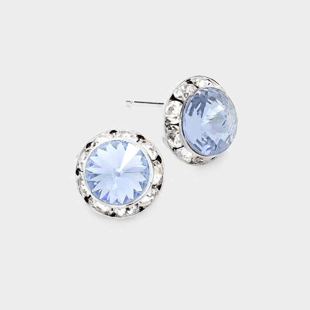 Rivoli Cut Genuine Crystal Stud Earrings