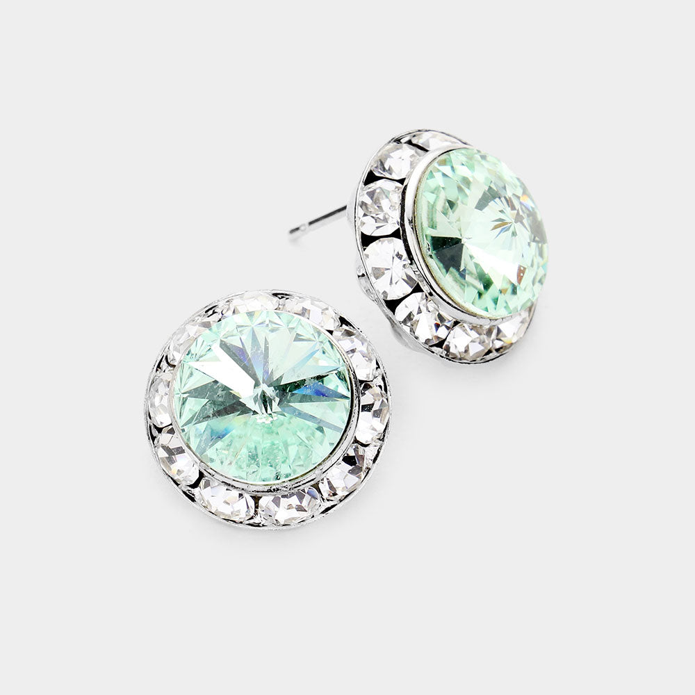 Rivoli Cut Genuine Crystal Stud Earrings