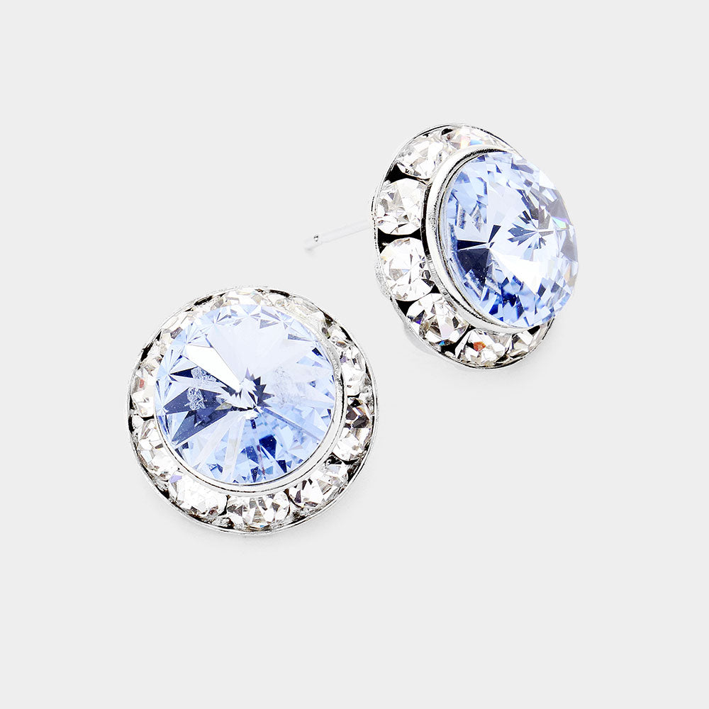 Rivoli Cut Genuine Crystal Stud Earrings