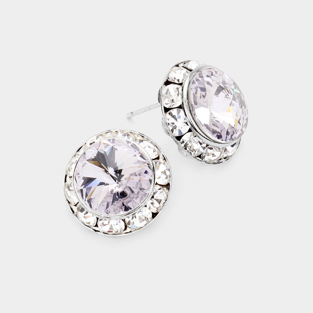 Rivoli Cut Genuine Crystal Stud Earrings