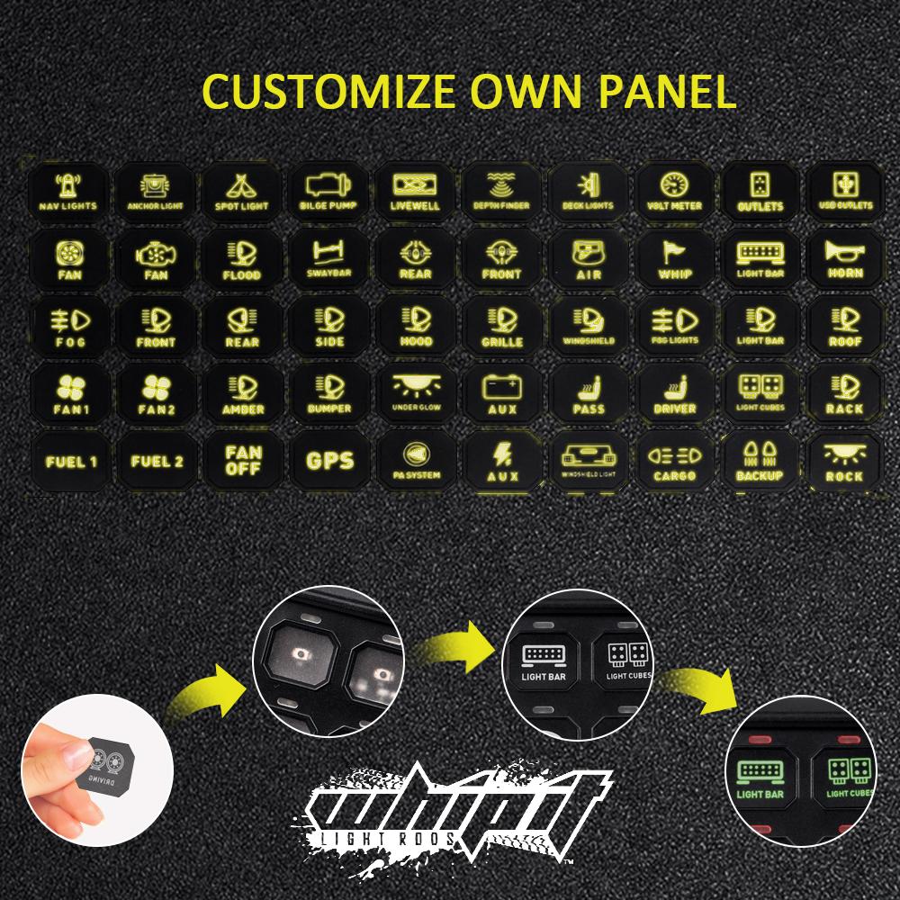8-Gang LED Backlit Switch Panel for UTVs, ATVs, Trucks & Boats
