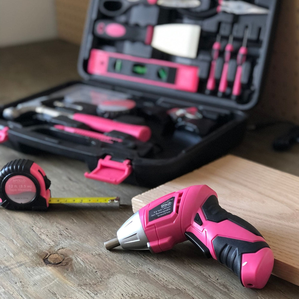 135-Piece Pink Household Tool Kit with Cordless Screwdriver (DT0773N1)