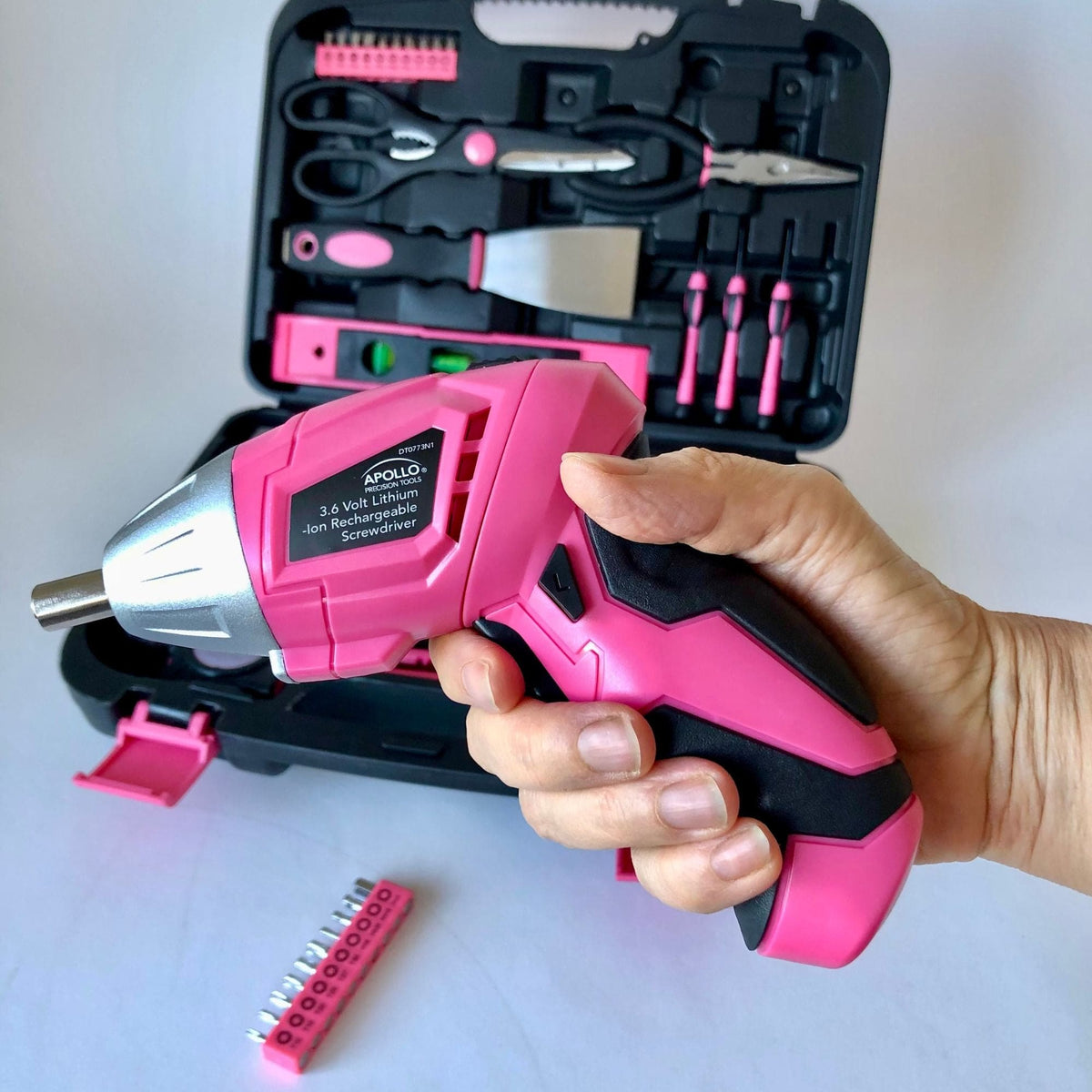 135-Piece Pink Household Tool Kit with Cordless Screwdriver (DT0773N1)