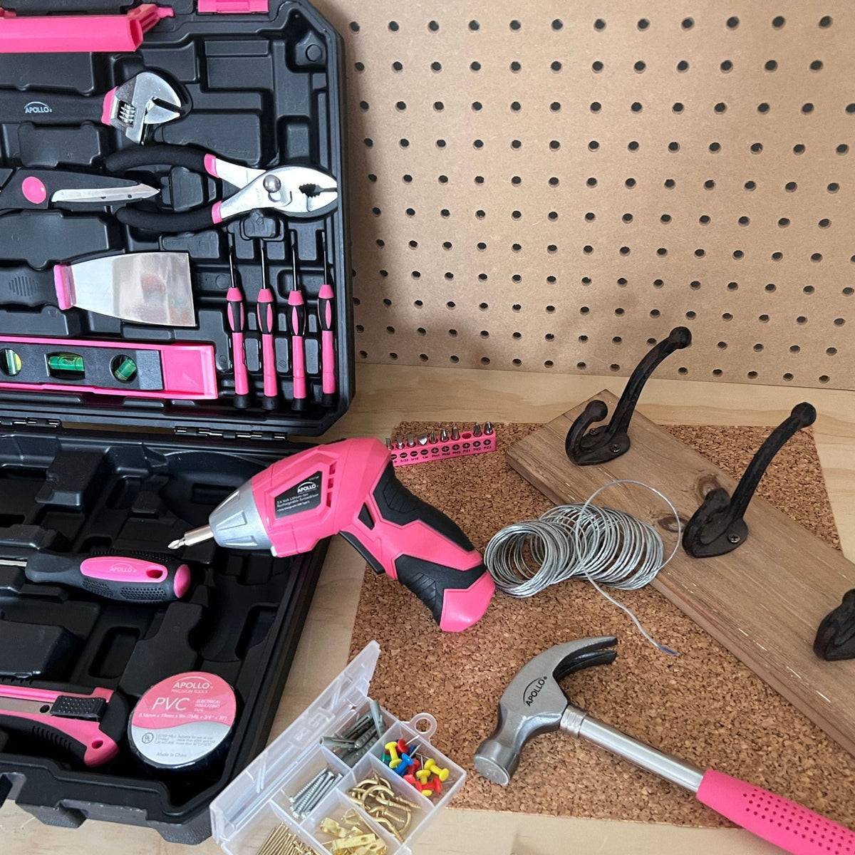 135-Piece Pink Tool Set with 3.6V Cordless Screwdriver (DT0774P)