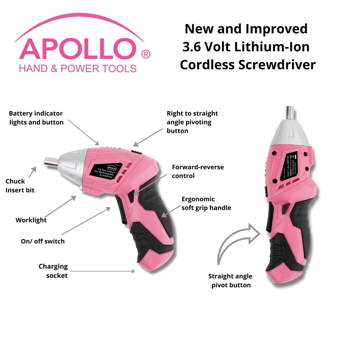 135-Piece Pink Household Tool Kit with Cordless Screwdriver (DT0773N1)