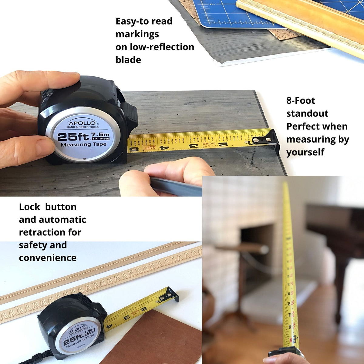 25ft. Tape Measure - Black - DT5002