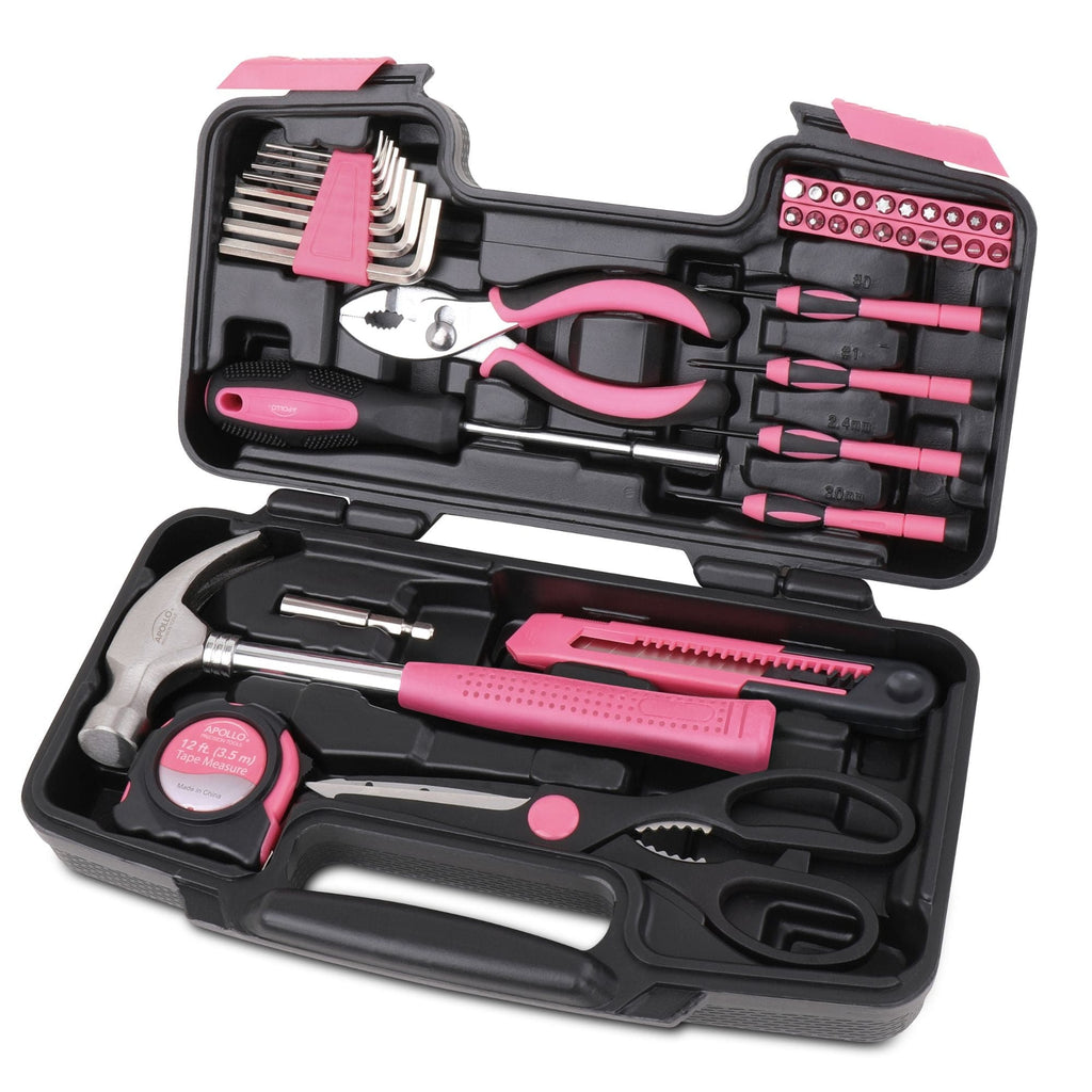 Apollo Tools 39 Piece General Tool Set Pink